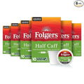 Folgers Half Caff Coffee, Medium Roast, Keurig K-Cup Pods, 10 Count (Pack of 6)