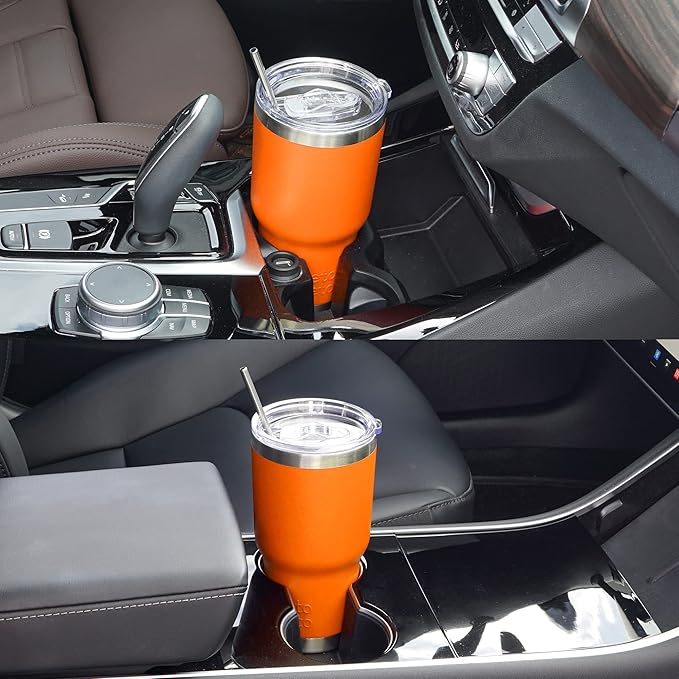 WETOWETO 30 oz Tumbler Stainless Steel Vacuum Insulated Coffee Ice Cup Double Wall Vacuum Coffee Cup Thermal Cups for Hot and Cold drinks, Suitable for Beach, Travel (Orange, 1 Pack)