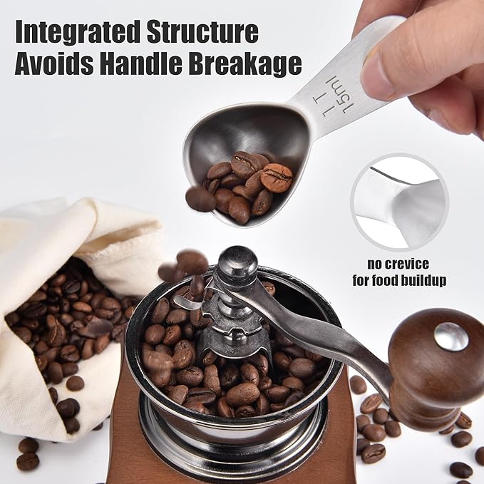 18/8 Stainless Steel Coffee Scoop, Doosu Heavy Duty Metal Tablespoon Measuring Spoon for Ground Coffee Tea Powder (1 tbsp/15 ml)