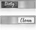 Dishwasher Clean Dirty Sign-Dishwasher Magnet Stainless Steel Clean Dirty Sign for Kitchen Organization Farmhouse Dishwasher Slide Indicator, Optional Adhesive Stickers