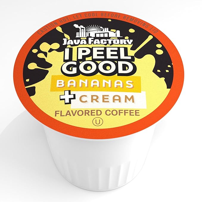 Java Factory Flavored Coffee Pods, I Peel Good Banana Cream, Compatible with K Cup Brewers, 40 Count