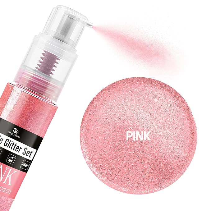 Edible Glitter Spray - 3/4oz Luster Dust Edible Food Grade Glitter Shimmer Dust Powder for Cocktails, Drinks, Cake Decorating - Metallic Food Coloring Powder for Wine, Candy, Cookie, Icing (Pink)