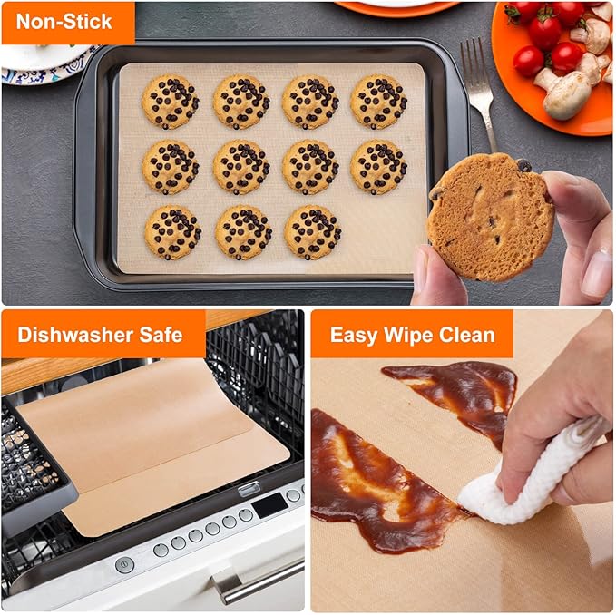 Silicone Baking Mat Roll -12IN x 10FT Non Stick Heat Resistant Food Grade Baking Mats, No Slip Reusable Freeze Dryer Mat,Pastry Mat,Countertop Protector Mat, Washable Oil-Proof Refrigerator Liners