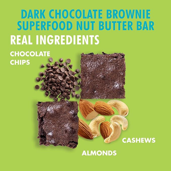 B.T.R. Nation Vegan Keto Superfood Protein Bars - Brownie RECHARGE | 4 Bars | Low Carb, Plant Based, and Gluten Free, Free of Sugar Alcohols and Boosted with Powerful Superfoods!