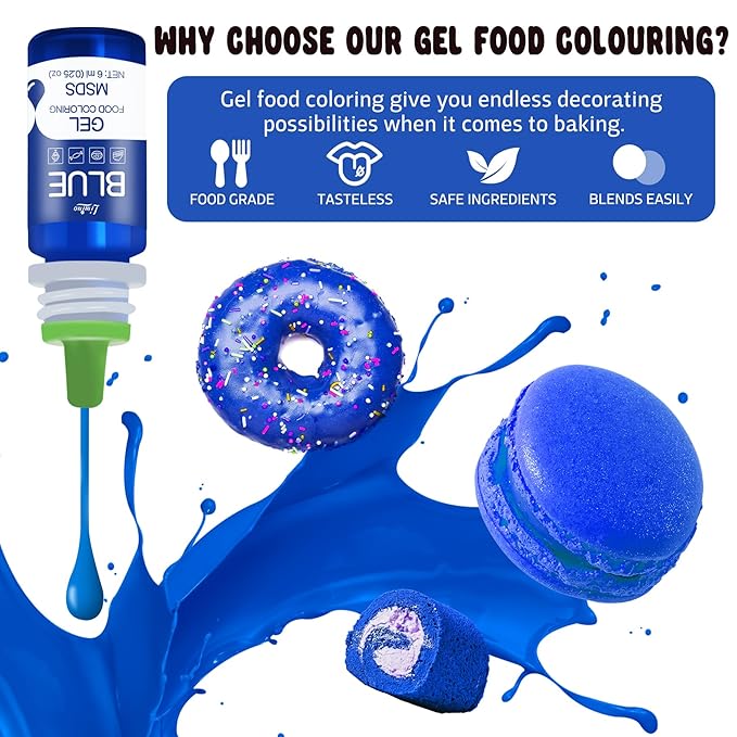 Gel Food Coloring - 4.5oz Vivid Food Coloring Gel for Baking, Cake Decorating, Cookie, Fondant, Macaron - Tasteless Concentrated Edible Food Color Dye for Icing, Slime, Drinks, DIY Crafts (Purple)