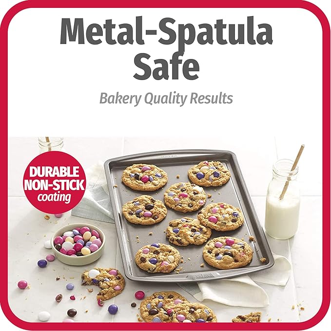 GoodCook Everyday Nonstick Carbon Steel 13” x 9” Baking Sheet Set, 3 Pack – Standard-Sized Carbon Steel Cooking Pans, Bakeware Set, Cookie Sheets for Baking, Oven Pan Set