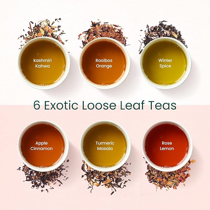 Teaniru, Gourmet Tea Collection – Pack of 10 | 6 Flavored Loose Leaf Tea Set | Gourmet Tea Gift Sets | Corporate Gifting & Bulk Gifts