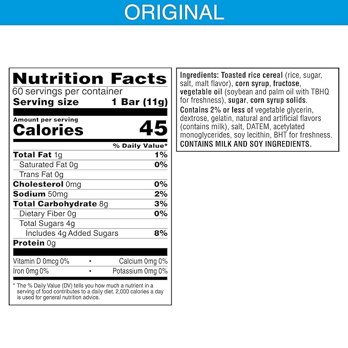 Rice Krispies Treats Crispy Mini Marshmallow Squares, Trick-or-Treat Snacks, Halloween Pack, Original, 23.2oz Box (60 Bars)