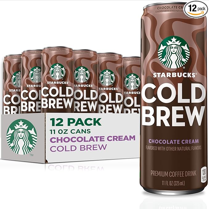 Starbucks Cold Brew Coffee, Chocolate Cream, 11 fl oz Cans (12 Pack), Premium Coffee Drink, Iced Coffee