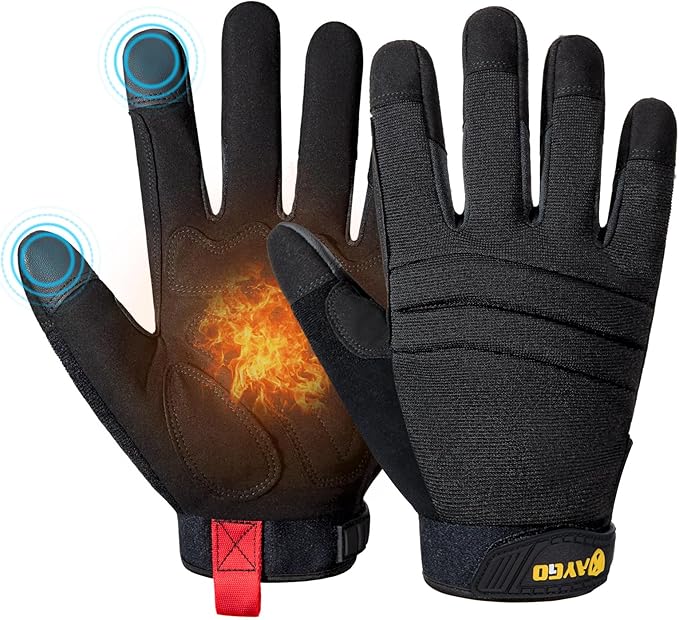 KAYGO Insulated Mechanic Work Gloves,KG127W Winter Thermal Safety Work Gloves for Men and Women, Double Lining,Heavy duty,Improved dexterity,Excellent Grip,Ideal for outdoor jobs,2XL