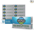 Wild Planet Wild White Anchovies in Extra Virgin Olive Oil, Tinned Fish, 4.4 Ounce, Pack of 12