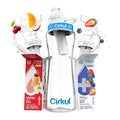 Cirkul 22oz. BPA-Free Plastic Water Bottle Starter Kit with Blue Lid, 2 Flavor Cartridges (1 LifeSip Fruit Punch, 1 FitSip Mixed Berry) No Sugar, Zero Calorie Drink Mix