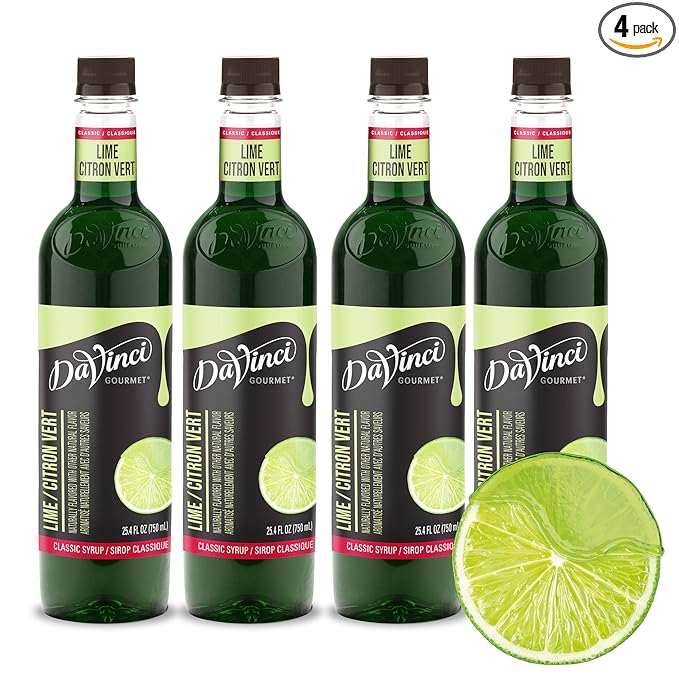 DaVinci Gourmet Classic Lime Syrup, 25.4 Fluid Ounces (Pack of 4)