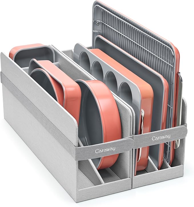 Caraway Nonstick Ceramic Bakeware Set (11 Pieces) - Baking Sheets, Assorted Baking Pans, Cooling Rack, & Storage - Aluminized Steel Body - Non Toxic, PTFE & PFOA Free - Perracotta