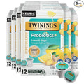 Twinings Probiotics+ Lemon & Ginger Herbal Tea 72 K-Cup Pods for Keurig, 12 Count (Pack of 6), Supports Digestive Health, Naturally Caffeine-Free, Enjoy Hot or Iced