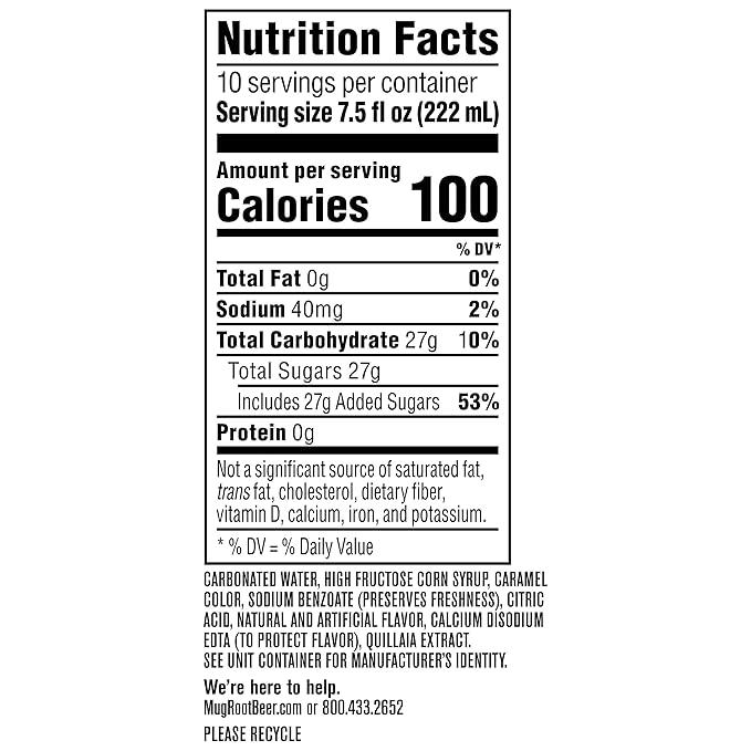 Mug Root Beer Soda, 7.5 Ounce Mini Cans, 10 Pack