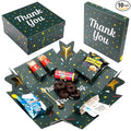 Explosion Gift Box with Treats – Premium Surprise Snack Box with Donuts, Cookies, Chips & More – Blank Design for Any Occasion – Party, Celebration, or Just Because Gift (Thank You)