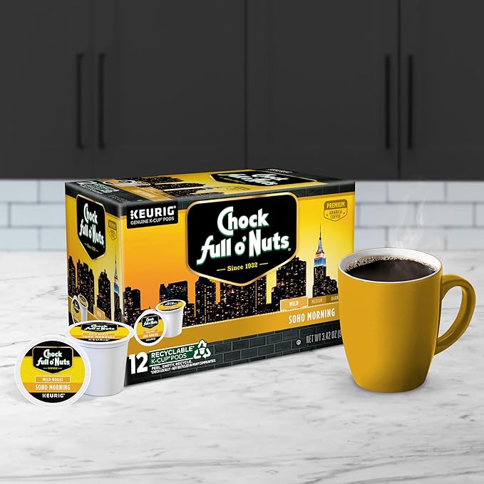 Chock full o’Nuts Variety Pack Keurig K-Cup Pods for Keurig Brewers – Premium Arabica, Mild, Medium and Dark Roast – Single Serve – 4 Packs of 12 K-Cup Pods