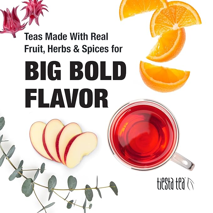 Tiesta Tea - Palm Beach Punch, Loose Leaf, Fruit Punch Herbal Tea, Caffeine-Free Tropical Blend with Apple, Carrots & Orange, Brew Hot or Iced, 4oz Refillable Tin, 50 Cups
