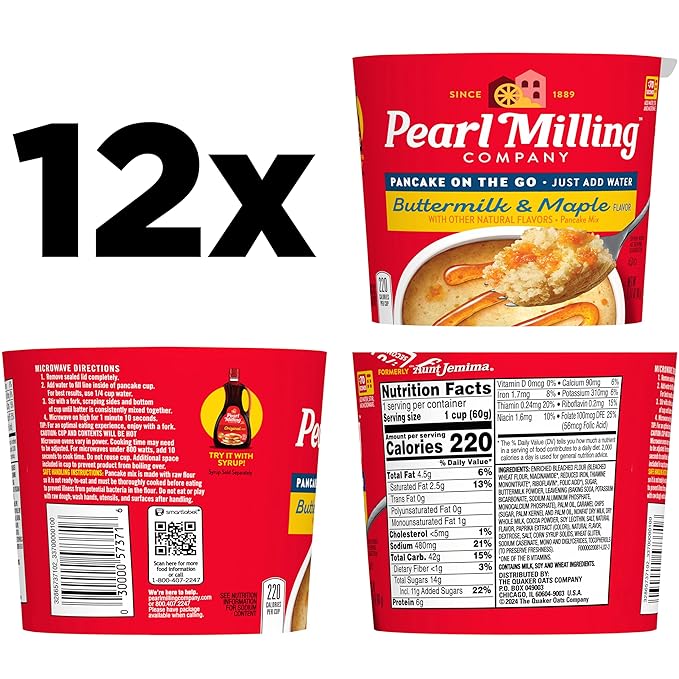 Pearl Milling Company Pearl Milling Company, Pancake Cups, Maple Syrup, 2.11 Ounce (Pack of 12)