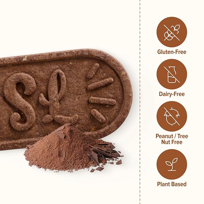 Sweet Loren's Vegan Breakfast Biscuits | Chocolate | 4g Protein, 19g Whole Grains | Plant Based, Gluten Free, Dairy Free, Nut Free Snacks | 6 Pack (30 Total Biscuits, 1.6 ounce each)