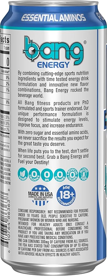 Bang Energy Star Blast, Sugar-Free Energy Drink, 16 Ounce (Pack of 12)