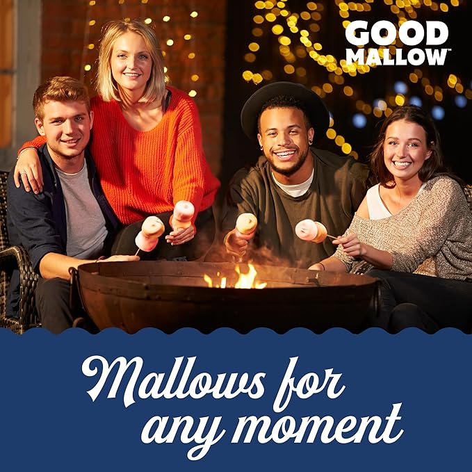 GoodMallow Vegan Marshmallows - Large Kosher Gluten Free Dairy Free Healthy Marshmallows - Natural Gelatin Free for Hot Chocolate, Smores, Baking - Nothing Artificial, Vanilla