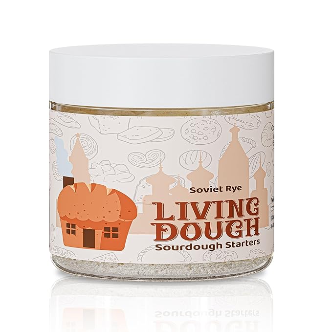 Living Dough - Soviet Rye Sourdough Starter Culture - Active & Live Organic Sourdough Starter for Baking - For Artisanal Bread, Pizza Dough, Waffles & More