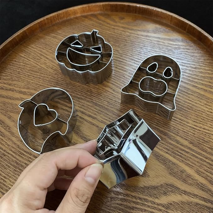Halloween Cookie Cutter Set-4 Piece-2.5 Inch-Diswasher Safe-Mini Halloween Cookie Cutter Shape for Baking