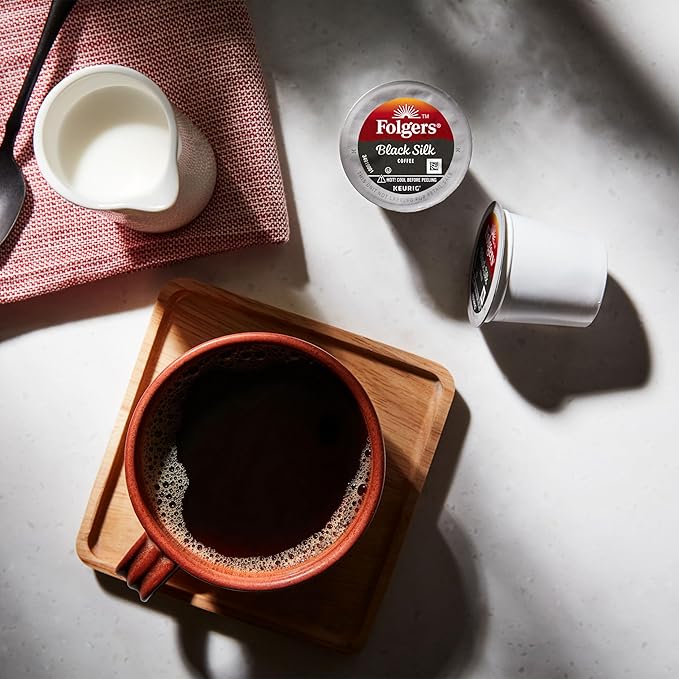 Folgers Black Silk Dark Roast Coffee, 192 Keurig K-Cup Pods