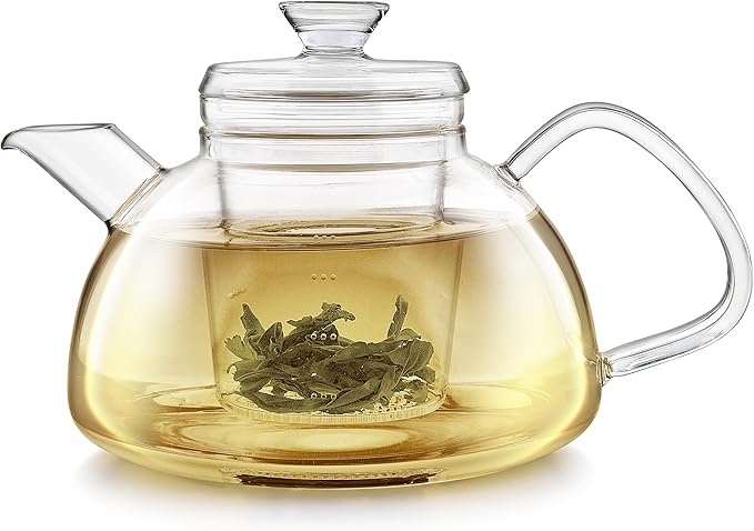 Teabloom Innovative Filtered Borosilicate Glass Teapot With Microdot Whole Leaf Tea Glass Infuser, 40 ounces – A Pure & Immersive Tea Experience – Tea Purist's Choice