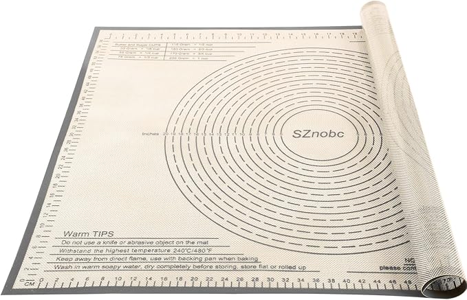 Silicone Pastry Mat 26x34 Inch Nonstick Baking Mat Perfect for Dough Mat, Pastry Board, Kitchen Counter Mat - For Dough, Pastry, Pie Crust, Fondant, Cookies, Bread, Pasta/Pizza, Grey