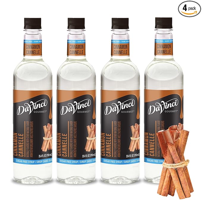 DaVinci Gourmet Sugar-Free Cinnamon Syrup, 25.4 Ounce (Pack of 4)