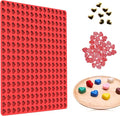 255 Cavities Mini Hearts Mold - 15.4" x 10.9" Mini Heart Silicone Mold for Making Candies, Chocolates and Gummies - Red Heart Ice Cube Tray with Easy Demolding, Flexible & Durable Heart Molds Silicone