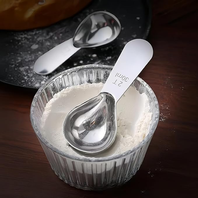 3 Piece 30g Coffee Scoop, Stainless Steel with Graduated Spoon for Coffee Beans, Sugar, Flavourings, etc