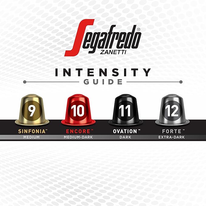Segafredo Zanetti Espresso Capsules – Aluminum Pods for Nespresso Original Machines – Extra Dark Roast Premium Espresso with a Bold Aroma – Smoky, Intensity 12 – Forte, 10 Count