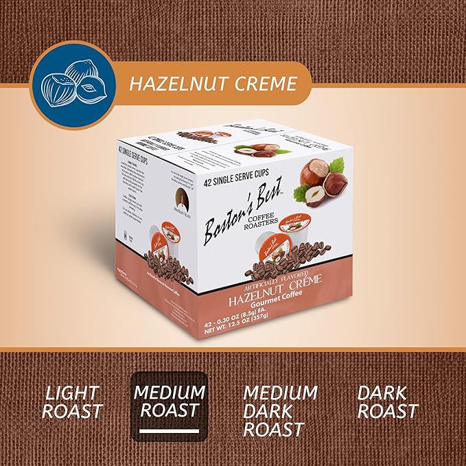 Boston’s Best - Hazelnut Creme Flavored, Delicious Gourmet Coffee Compatible with Keurig® Coffee Maker, 1 Count (42 Single Serve Cups)