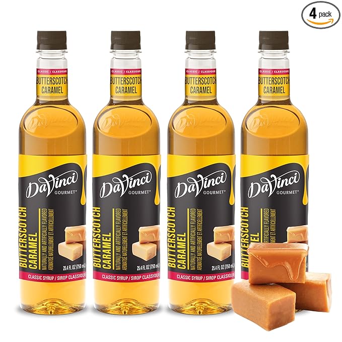 DaVinci Gourmet Classic Butterscotch Syrup, 25.4 Fluid Ounces (Pack of 4)