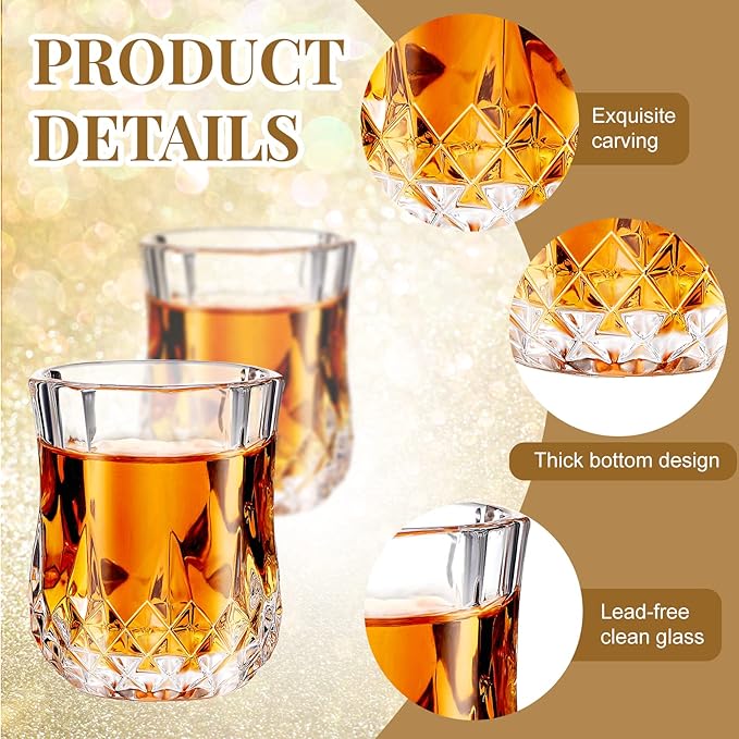 Meanplan 1.7oz Mini Shot Glasses Set Tasting Glasses Heavy Base Clear Shot cup Cute Cordial Mini Wine cups for Serving Whiskey, Wine, Juice(36 Pcs)