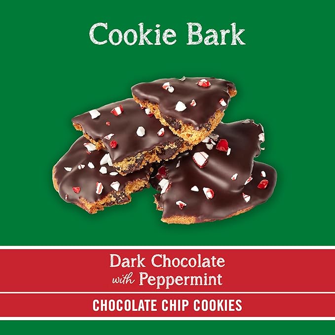 Tate's Bake Shop Cookie Bark, Chocolate Chip Cookies with Dark Chocolate and Peppermint, Limited Edition, 4-4.6 oz Bags