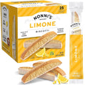 Nonni's Limone Lemon-Iced Biscotti Cookies – Individually Wrapped Italian Tea-Time Snack, Crunchy Twice-Baked, 110 Cal Each, 21.5 oz Carton