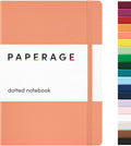 PAPERAGE Dotted Journal Notebook, (Coral), 160 Pages, Medium 5.6 in x 8 in - 100 GSM Thick Paper – Hardcover Journaling Notebook for Work, School & Bullet Journaling