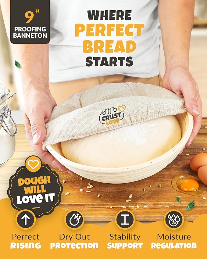 Dutch Oven Bread Baking - 5QT Enamel Bread-Oven - incl Sourdough Bread-Baking Suppliers like Dough Whisk Scoring Lame etc Bread-Dome Cast Iron Bread-Pan with Lid for Sour dough, Bread-making