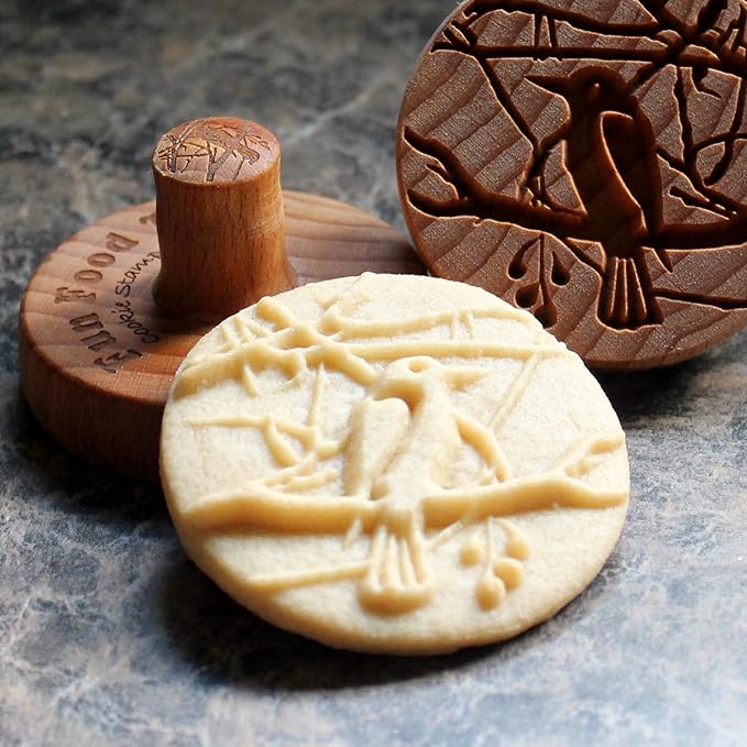 Wood Cookie Stamp, 2.5 Inch (Bird in a Tree CS-123)