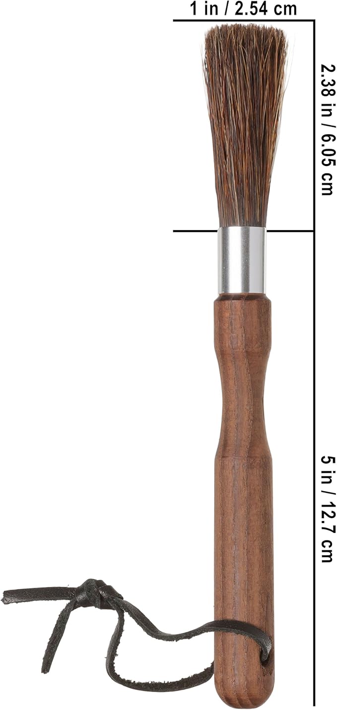 Redecker Natural Pig Bristle Espresso Maker Brush with Oiled Thermowood Handle, 8-1/8-Inches