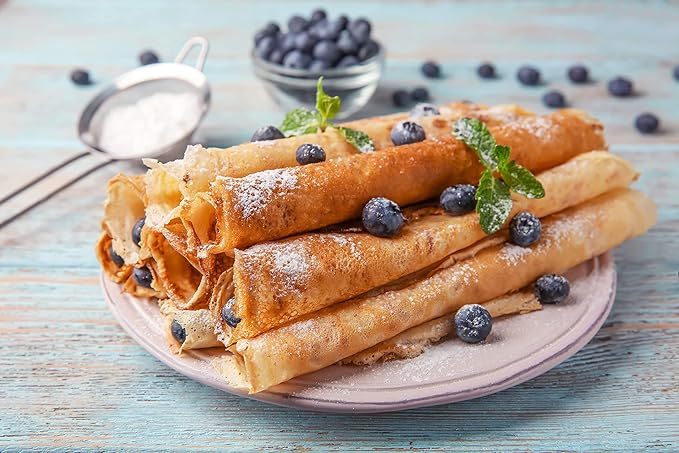 Gluten Free Rolled Hotcakes Crepe Mix by American Table, Made with American-Grown Ingredients & Pure Vanilla, French-Style, Non-GMO, Low Sugar, No Preservatives, Makes 72 Crepes (14 oz, Pack of 3)