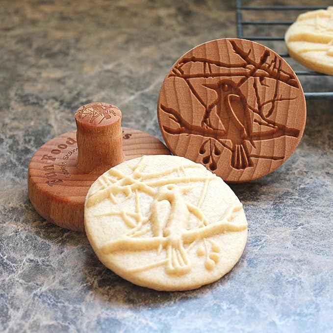 Wood Cookie Stamp, 2.5 Inch (Bird in a Tree CS-123)