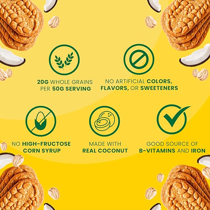 belVita Breakfast Bars Biscuits, Toasted Coconut, 30 Total Packs, 6 Boxes (4 Biscuits Per Pack)