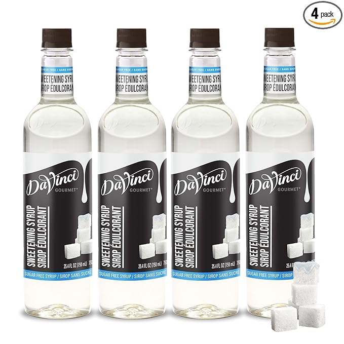 DaVinci Gourmet Sugar-Free Sweetener Syrup, 25.4 Fluid Ounces (Pack of 4)