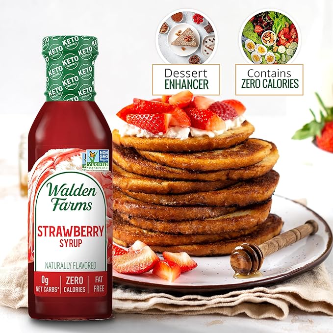Walden Farms Syrup Variety Pack – Blueberry & Strawberry – Zero Calorie, Sugar-Free, Low Carb, Keto-Friendly, Gluten-Free, Vegan – 12 oz Bottles (Pack of 2)